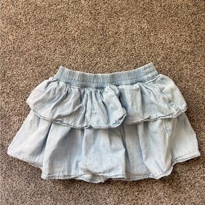 GAP Light Blue Kids Denim Ruffle Skirt